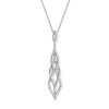 Sterling Silver 65 mm Plait Drop Adjustable Necklace Set With White Cubic Zirconias. Hypoallergenic Sterling Silver Jewellery by Aeon