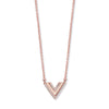 Sterling Silver & Rose Gold Plated Triangular Drop Necklace Set . Hypoallergenic Sterling Silver Jewellery by Aeon