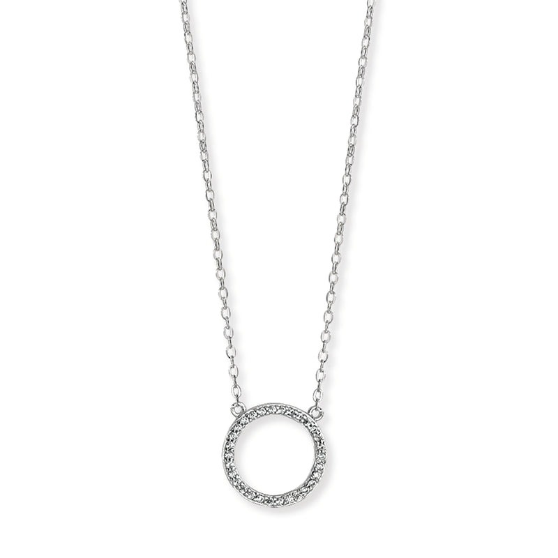 Sterling Silver Circle Necklace Set With Cubic Zirconia. Hypoallergenic Sterling Silver Jewellery by Aeon