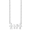 Sterling Silver Family Of Four Necklace For Women. Hypoallergenic Silver Pendant Necklace For Women