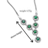 Sterling Silver White and Green Necklace Set . Hypoallergenic Sterling Silver Jewellery by Aeon