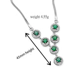 Sterling Silver White and Green Necklace Set . Hypoallergenic Sterling Silver Jewellery by Aeon