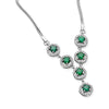 Sterling Silver White and Green Necklace Set . Hypoallergenic Sterling Silver Jewellery by Aeon