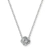 Sterling Silver Flower Necklace Set With Cubic Zirconia. 925 Silver Pendant  For Women.