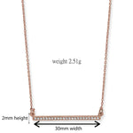 Sterling Silver Bar Necklace Plated with Rose Gold. Hypoallergenic Sterling Silver Jewellery by Aeon