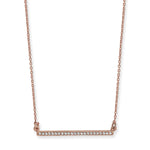 Sterling Silver Bar Necklace Plated with Rose Gold. Hypoallergenic Sterling Silver Jewellery by Aeon