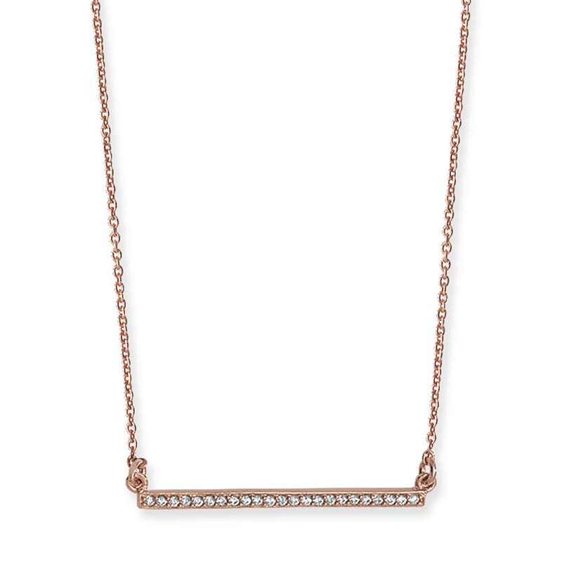 Sterling Silver Bar Necklace Plated with Rose Gold. Hypoallergenic Sterling Silver Jewellery by Aeon