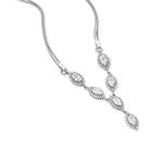 Sterling Silver Statement Necklace Set with White Cubic Zirconias . Hypoallergenic Sterling Silver Jewellery by Aeon