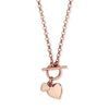 Sterling Silver Double Heart Necklace With Rose Gold Plating. Hypoallergenic Sterling Silver Jewellery by Aeon