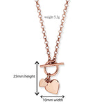 Sterling Silver Double Heart Necklace With Rose Gold Plating. Hypoallergenic Sterling Silver Jewellery by Aeon