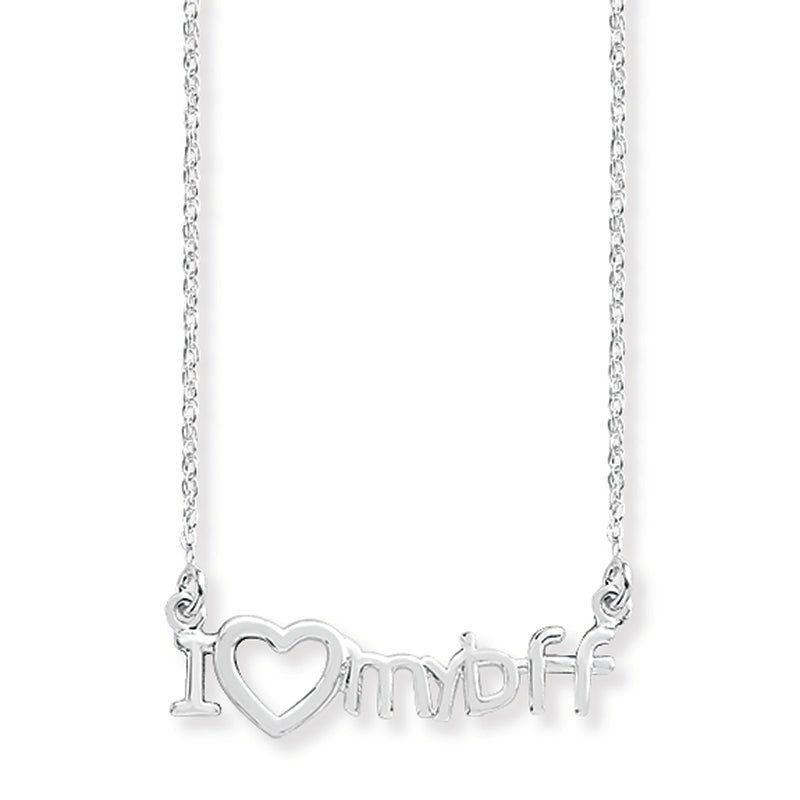 Sterling Silver I Love My BFF Necklace. Hypoallergenic Sterling Silver Jewellery by Aeon