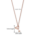 Sterling Silver Cocktail Glass Rose Gold Plated Necklace. Hypoallergenic Sterling Silver Jewellery by Aeon