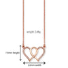 Sterling Silver Double Heart Interlinked Necklace With Rose Gold Plating. Hypoallergenic Sterling Silver Jewellery by Aeon