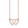 Sterling Silver Double Heart Interlinked Necklace With Rose Gold Plating. Hypoallergenic Sterling Silver Jewellery by Aeon