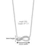 Sterling Silver infinity Necklace Set with Cubic Zirconias. Hypoallergenic Sterling Silver Jewellery by Aeon