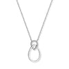 Sterling Silver Interlinked Pear Shapes Necklace Set With Cubic Zirconias. Hypoallergenic Sterling Silver Jewellery by Aeon