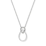 Sterling Silver Interlinked Pear Shapes Necklace Set With Cubic Zirconias. Hypoallergenic Sterling Silver Jewellery by Aeon