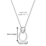 Sterling Silver Interlinked Pear Shapes Necklace Set With Cubic Zirconias. Hypoallergenic Sterling Silver Jewellery by Aeon