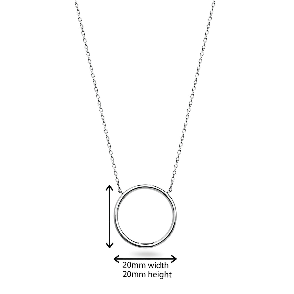 Sterling Silver Circle necklace. Hypoallergenic Sterling Silver Jewellery by Aeon