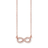 Sterling Silver Infinity Necklace Set Plated in Rose Gold. Hypoallergenic Sterling Silver Jewellery by Aeon