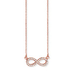 Sterling Silver Infinity Necklace Set Plated in Rose Gold. Hypoallergenic Sterling Silver Jewellery by Aeon