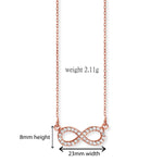 Sterling Silver Infinity Necklace Set Plated in Rose Gold. Hypoallergenic Sterling Silver Jewellery by Aeon