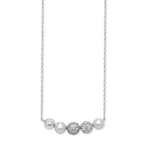 Sterling Silver Pearl & Cubic Zirconia Necklace. Hypoallergenic Sterling Silver Jewellery by Aeon