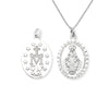 Sterling Silver Miraculous Medal Necklace with Diamond Cut Edge. Hypoallergenic Sterling Silver Jewellery by Aeon