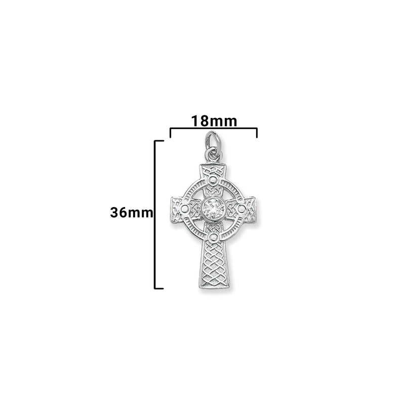 Sterling Silver Large Celtic Cross Necklace - Hypoallergenic Ladies Jewellery - 36mm * 18mm