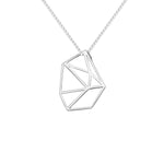 Sterling Silver Geometric Shape Necklace - Hypoallergenic Sterling Silver Jewellery by Aeon - 34mm * 26mm