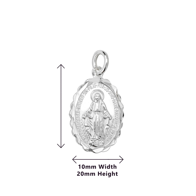 Sterling Silver Miraculous Medal Necklace for Women and Men . Hypoallergenic Sterling Silver Jewellery by Aeon