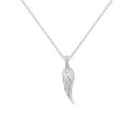 Sterling Silver Angel Wing Necklace - Hypoallergenic Sterling Silver Jewellery  - 31mm * 8mm