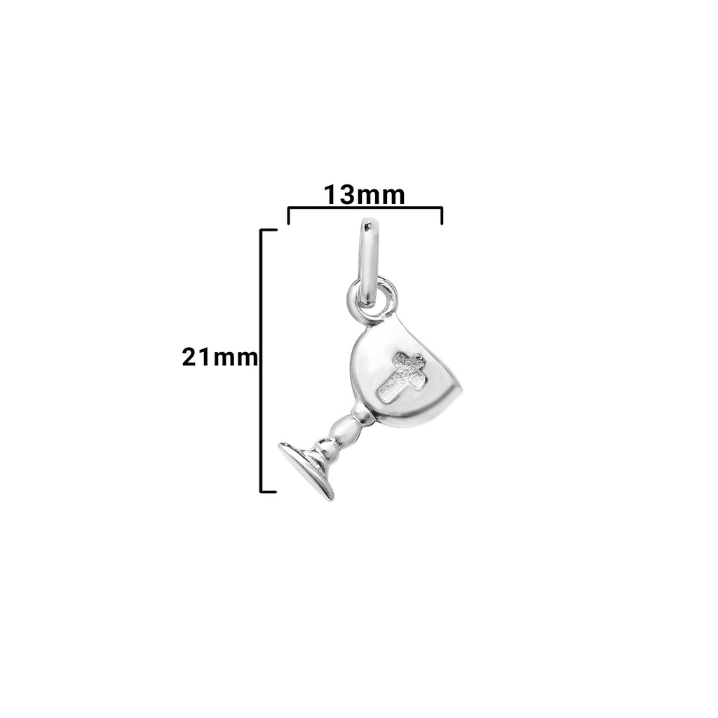 Chalice Host Communion Necklace  - Hypoallergenic Sterling Silver Kids Jewellery - 21mm * 13mm