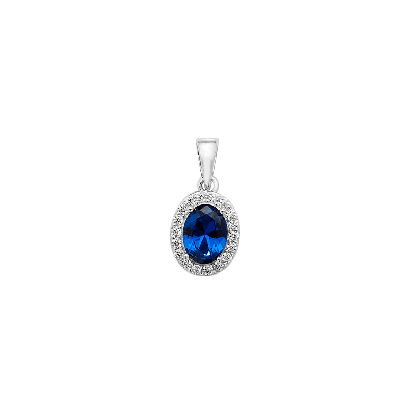 Sterling Silver Sapphire Centre Necklace - Hypoallergenic Sterling Silver Jewellery by Aeon