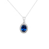 Sterling Silver Sapphire Centre Necklace - Hypoallergenic Sterling Silver Jewellery by Aeon