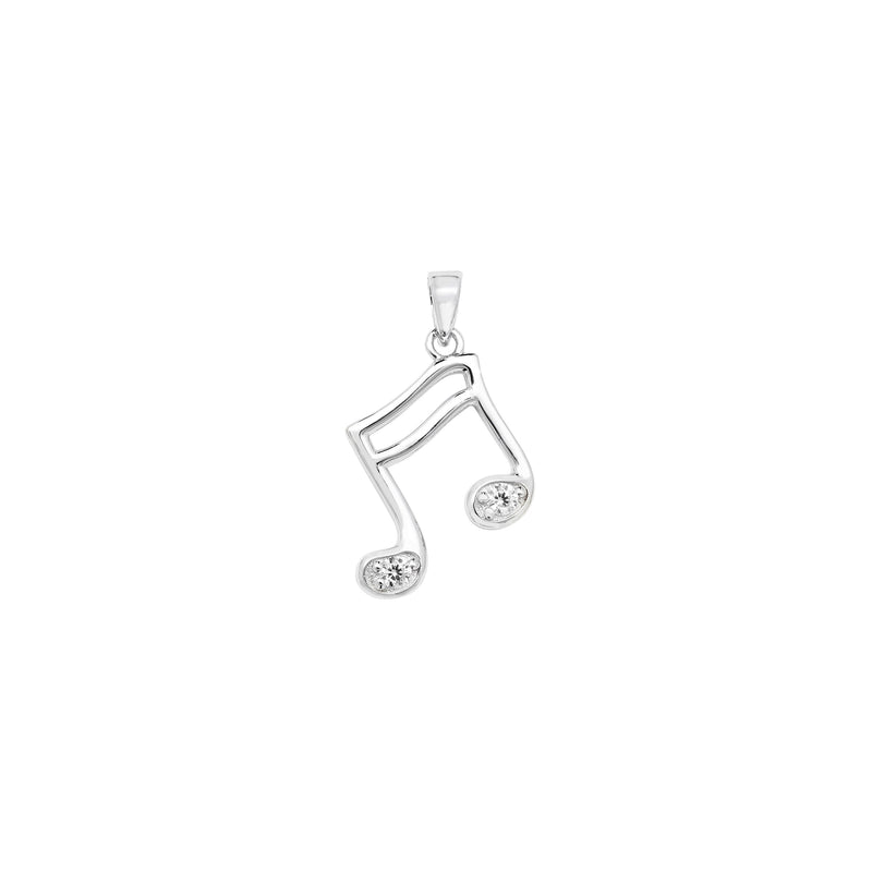 Sterling Silver Musical Note Necklace - Hypoallergenic Sterling Silver Jewellery by Aeon  25mm * 14mm