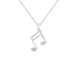 Sterling Silver Musical Note Necklace - Hypoallergenic Sterling Silver Jewellery by Aeon  25mm * 14mm