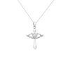 Sterling Silver Heart & Wings Cross Necklace - Hypoallergenic Sterling Silver Jewellery by Aeon