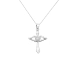 Sterling Silver Heart & Wings Cross Necklace - Hypoallergenic Sterling Silver Jewellery by Aeon