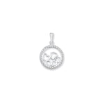 Sterling Silver Cubic Zirconia Pendant With Hearts - Hypoallergenic Sterling Silver Jewellery by Aeon - 30mm * 20mm