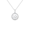 Sterling Silver Cubic Zirconia Pendant With Hearts - Hypoallergenic Sterling Silver Jewellery by Aeon - 30mm * 20mm