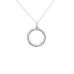 Sterling Silver Ribbed Circle Necklace - Hypoallergenic Sterling Silver Jewellery by Aeon