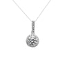 Sterling Silver Halo Set Cubic Zirconia Drop Necklace - Hypoallergenic Sterling Silver Jewellery by Aeon