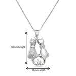 Sterling Silver Double Cat Necklace with Adjustable Chain