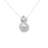 Sterling Silver Cubic Zirconia and Pearl Drop Necklace - Hypoallergenic Sterling Silver Jewellery by Aeon