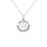 Sterling Silver Disc With Two Feet Necklace - Hypoallergenic Sterling Silver Jewellery by Aeon - 22mm * 18mm