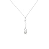 Sterling Silver Drop Synthetic Pearl Necklace - Hypoallergenic Sterling Silver Jewellery by Aeon