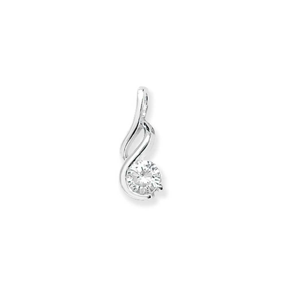 Sterling Silver Fancy Cubic Zirconia Drop Necklace - Hypoallergenic Sterling Silver Jewellery by Aeon