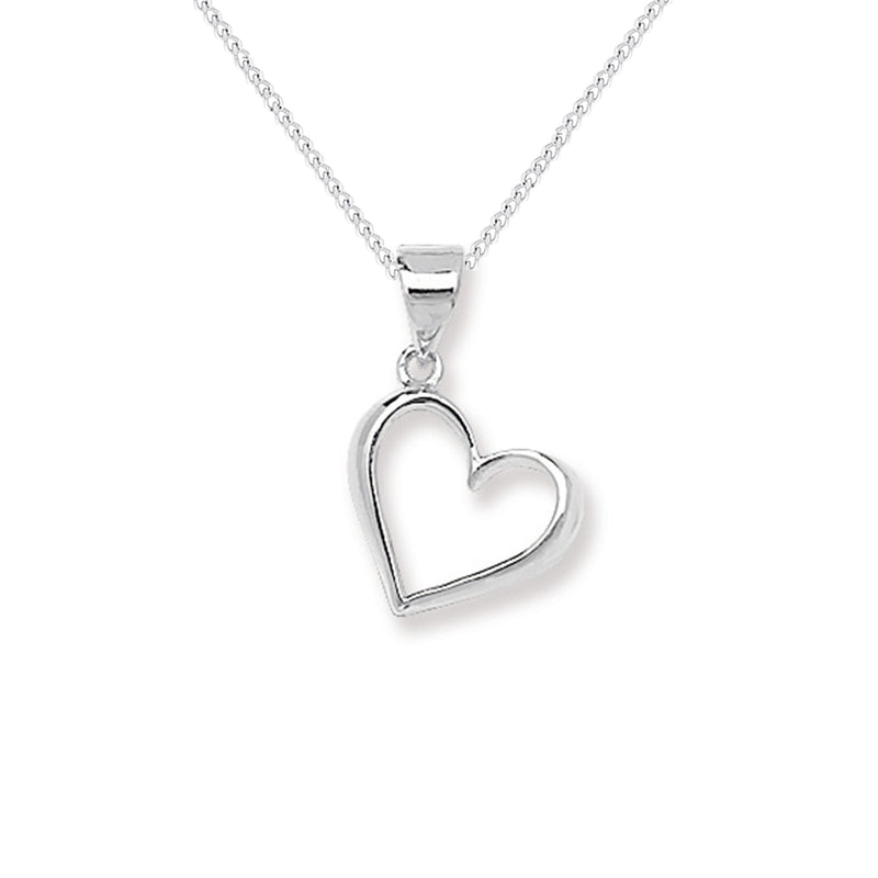 Sterling Silver Heart Necklace - Hypoallergenic Sterling Silver Jewellery by Aeon - 21mm * 12mm