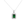 Sterling Silver Emerald Green & White Cubic Zirconia Necklace - Hypoallergenic Sterling Silver Jewellery by Aeon